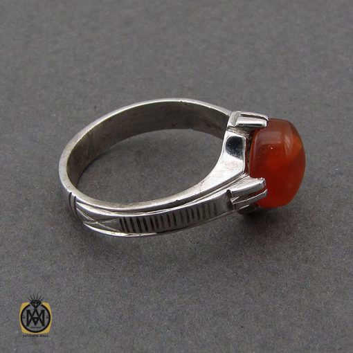 2 انگشتر عقیق یمن خوش رنگ مردانه دست ساز - کد 8985 - تصویر 2