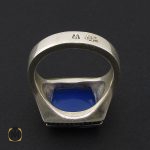 2 انگشتر عقیق آبی مردانه با حکاکی یا امیرالمومنین هنر دست استاد شرفیان– کد 8821 - تصویر 2