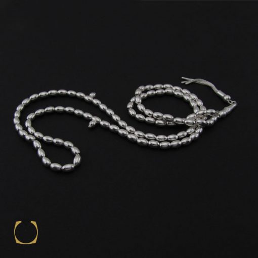تسبیح نقره 101 دانه هلی ساده - کد 4133 - تصویر 2