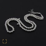 تسبیح نقره 101 دانه گرد شیار دار - کد 4134 - تصویر 2