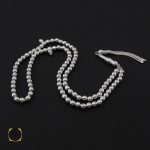 2 تسبیح نقره 101 دانه گرد ساده - کد 4135 - تصویر 2