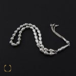 2 تسبیح نقره 33 دانه مخروطی - کد 4137 - تصویر 2