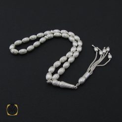 تسبیح نقره 33 دانه هلی شیاردار - کد 4140 تسبیح نقره 33 دانه هلی شیاردار - کد 4140