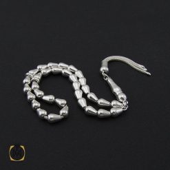 تسبیح نقره 33 دانه مخروطی ساده - کد 4143 تسبیح نقره 33 دانه مخروطی ساده - کد 4143