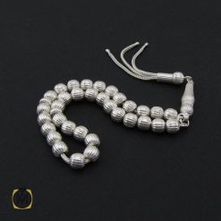 تسبیح نقره 33 دانه گرد شیاردار - کد 4149 تسبیح نقره 33 دانه گرد شیاردار - کد 4149