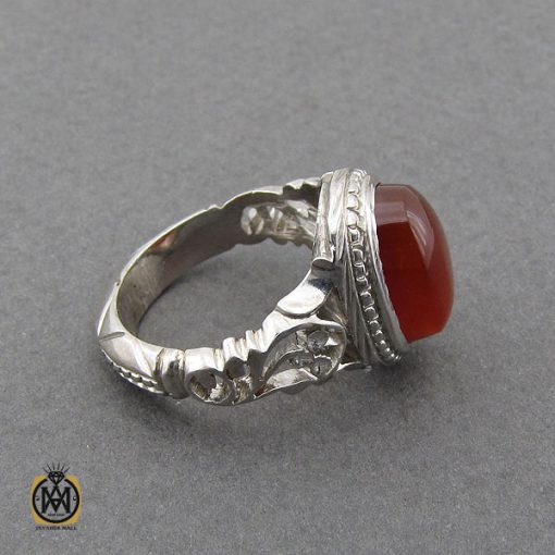 انگشتر عقیق یمن مردانه رکاب دست ساز - کد 10017 - تصویر 2