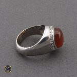 انگشتر عقیق یمن مردانه رکاب دست ساز - کد 10026 - تصویر 2