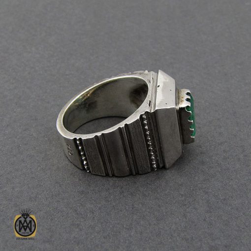 انگشتر زمرد زامبیا مرغوب مردانه - کد 10033 - تصویر 2