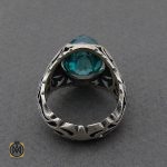 انگشتر توپاز سبز مردانه خوش رنگ و اصل - کد 10041 - تصویر 2