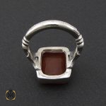 انگشتر عقیق خراسان مردانه با حکاکی یا حسین شهید - کد 10054 - تصویر 2