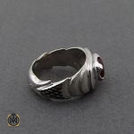 انگشتر عقیق یمن مردانه هنر دست استاد قاسمی طرح صفوی - کد 10062 - تصویر 2