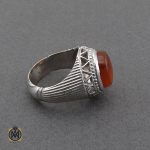 انگشتر عقیق یمن شبکه ای مردانه - کد 10063 - تصویر 2