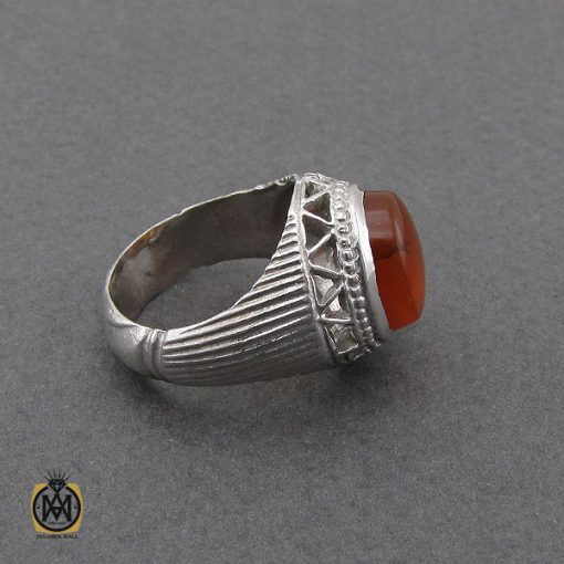 انگشتر عقیق یمن شبکه ای مردانه - کد 10063 - تصویر 2