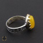2 انگشتر عقیق زرد با حکاکی شرف الشمس مردانه – کد 8833 - تصویر 2