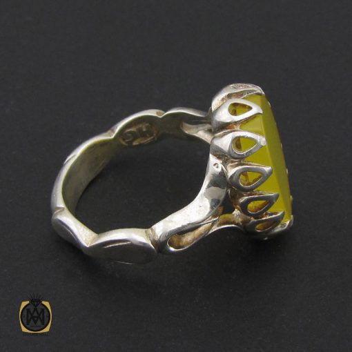 انگشتر عقیق زرد با حکاکی شرف الشمس مردانه – کد 8841 - تصویر 5