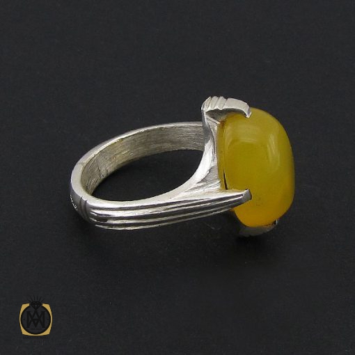 2 انگشتر عقیق زرد با حکاکی شرف الشمس مردانه – کد 8843 - تصویر 2