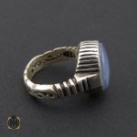 2 انگشتر عقیق یمن کبود مردانه - کد 8851 - تصویر 3