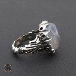 2 انگشتر عقیق یمن کبود الماس تراش مردانه - کد 8852 - تصویر 2