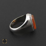 2 انگشتر عقیق یمن با حکاکی سلام قولا من رب رحيم مردانه - کد 8857 - تصویر 3