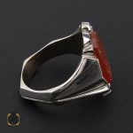 2 انگشتر عقیق یمن با حکاکی الله و پنج تن مردانه هنر دست استاد شرفیان - کد 8862 - تصویر 2