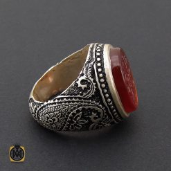 انگشتر عقیق یمن با حکاکی حسين منی و انا من حسين مردانه قلم زنی - کد 8863 انگشتر عقیق یمن با حکاکی حسين منی و انا من حسين مردانه قلم زنی - کد 8863