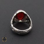 انگشتر عقیق یمن یاقوت و زمرد مردانه - کد 8871 - تصویر 2