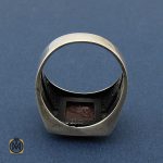2 انگشتر عقیق قرمز مردانه - کد 8873 - تصویر 2