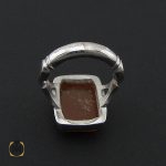2 انگشتر عقیق یمن با حکاکی شرف الشمس مردانه دست ساز - کد 8875 - تصویر 2