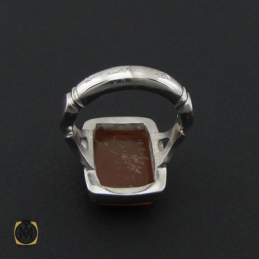 انگشتر عقیق یمن با حکاکی شرف الشمس مردانه دست ساز - کد 8875 - تصویر 2