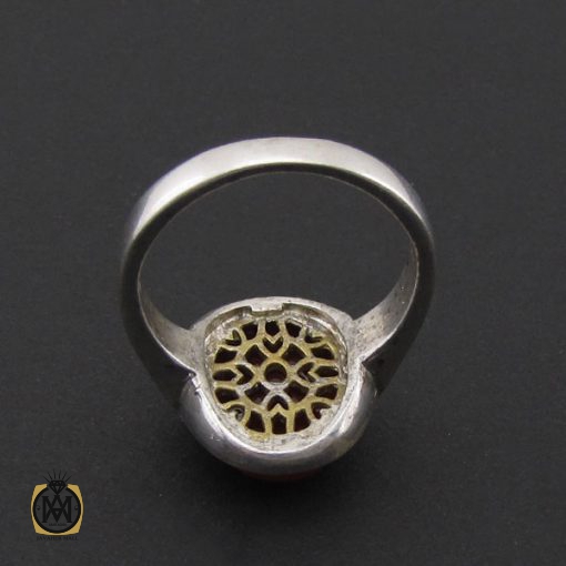 انگشتر عقیق یمن خوش رنگ مردانه - کد 8876 - تصویر 2