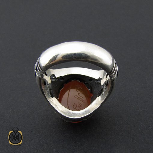 انگشتر عقیق یمن با حکاکی شرف الشمس مردانه - کد 8893 - تصویر 2