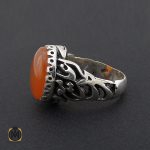 3 انگشتر عقیق یمن با حکاکی شرف الشمس مردانه - کد 8899 - تصویر 3