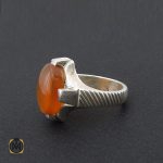 3 انگشتر عقیق یمن با حکاکی شرف الشمس مردانه - کد 8903 - تصویر 3