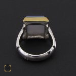 انگشتر عقیق کبود یمن تراش دست ساز مردانه - کد 8919 - تصویر 3