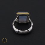 انگشتر عقیق کبود یمن تراش دست ساز مردانه - کد 8920 - تصویر 3