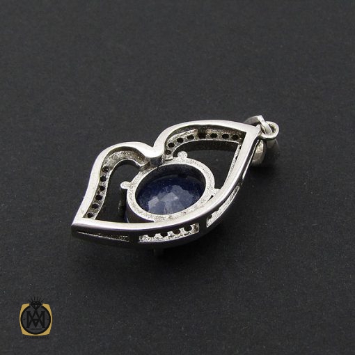 3 مدال یاقوت کبود طرح ارمغان زنانه - کد 3158 - تصویر 3