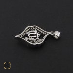 3 مدال نقره زنانه طرح الله - کد 3163 - تصویر 3