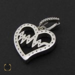 3 مدال نقره طرح قلب زنانه - کد 3165 - تصویر 3