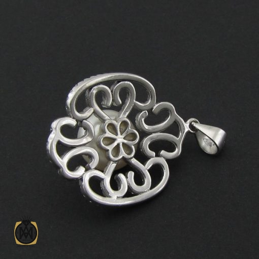 3 مدال مروارید اصل پرورشی طرح دراج زنانه - کد 3169 - تصویر 3