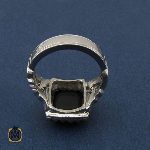 انگشتر عقیق سیاه یمن دست ساز مردانه - کد 8922 - تصویر 3