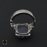 3 انگشتر عقیق کبود یمن تراش دست ساز مردانه - کد 8923 - تصویر 3