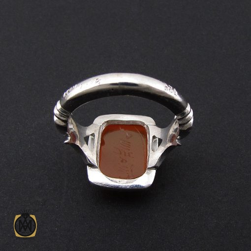 انگشتر عقیق یمن با حکاکی شرف الشمس دست ساز مردانه - کد 8926 - تصویر 3