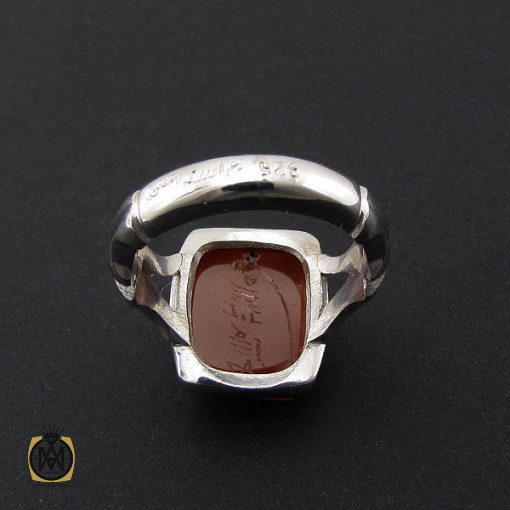 انگشتر عقیق یمن با حکاکی شرف الشمس دست ساز مردانه - کد 8927 - تصویر 3