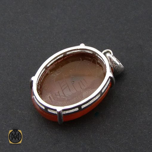 مدال عقیق یمن با حکاکی شرف الشمس زنانه - کد 3175 - تصویر 3