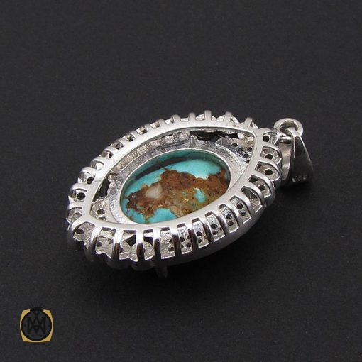 مدال فیروزه نیشابوری طرح ترگل زنانه - کد 3182 - تصویر 3