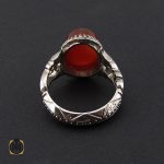 3 انگشتر عقیق یمن خوش رنگ مردانه دست ساز - کد 8936 - تصویر 3