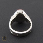 انگشتر عقیق یمن خوش رنگ مردانه دست ساز - کد 8937 - تصویر 3