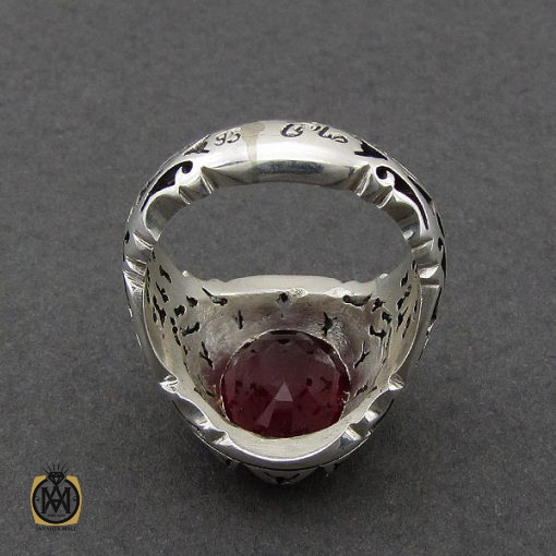 انگشتر یاقوت سرخ مردانه خوش رنگ دست ساز - کد 8956 - تصویر 3