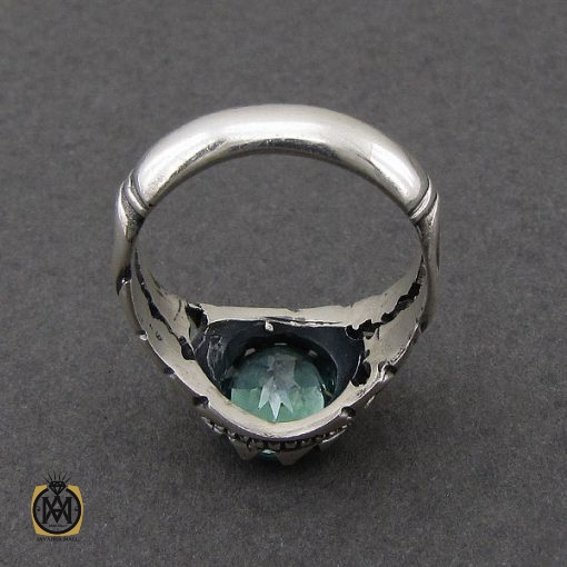 انگشتر توپاز سبز مردانه خوش رنگ  - کد 8957 - تصویر 3