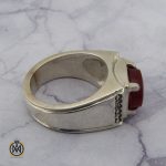 3 انگشتر عقیق یمن مردانه طرح صفوی هنر دست استاد شرفیان – کد 8818 - تصویر 3